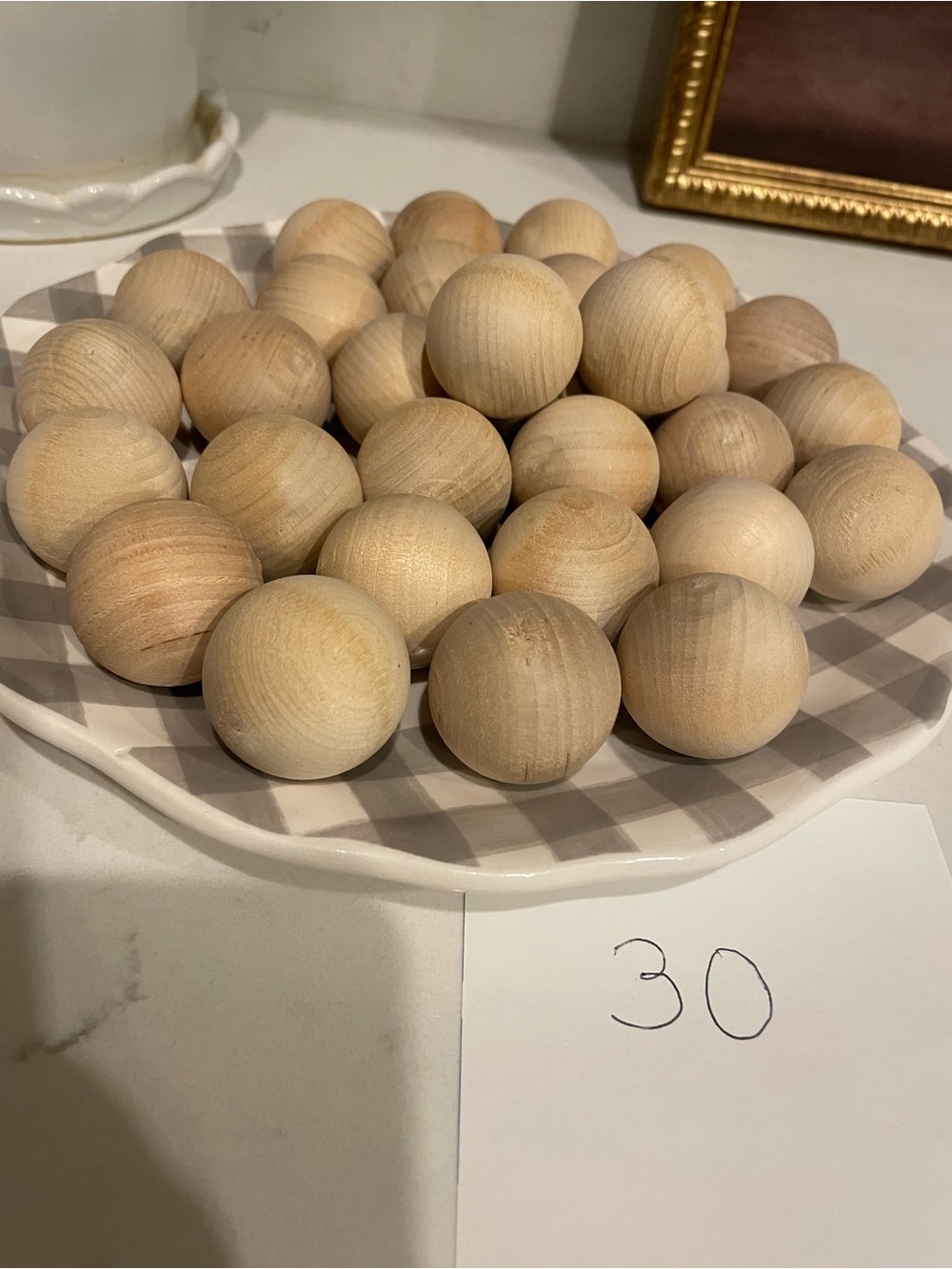 Natural Wood Decorative Spheres - Set of 30